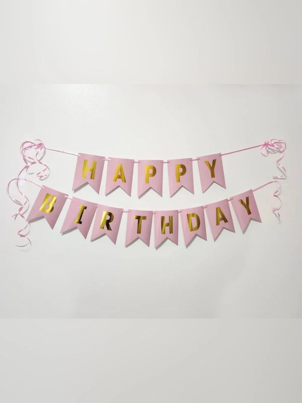 Happy Birthday Pink and Gold Banner - Party Decoration | New